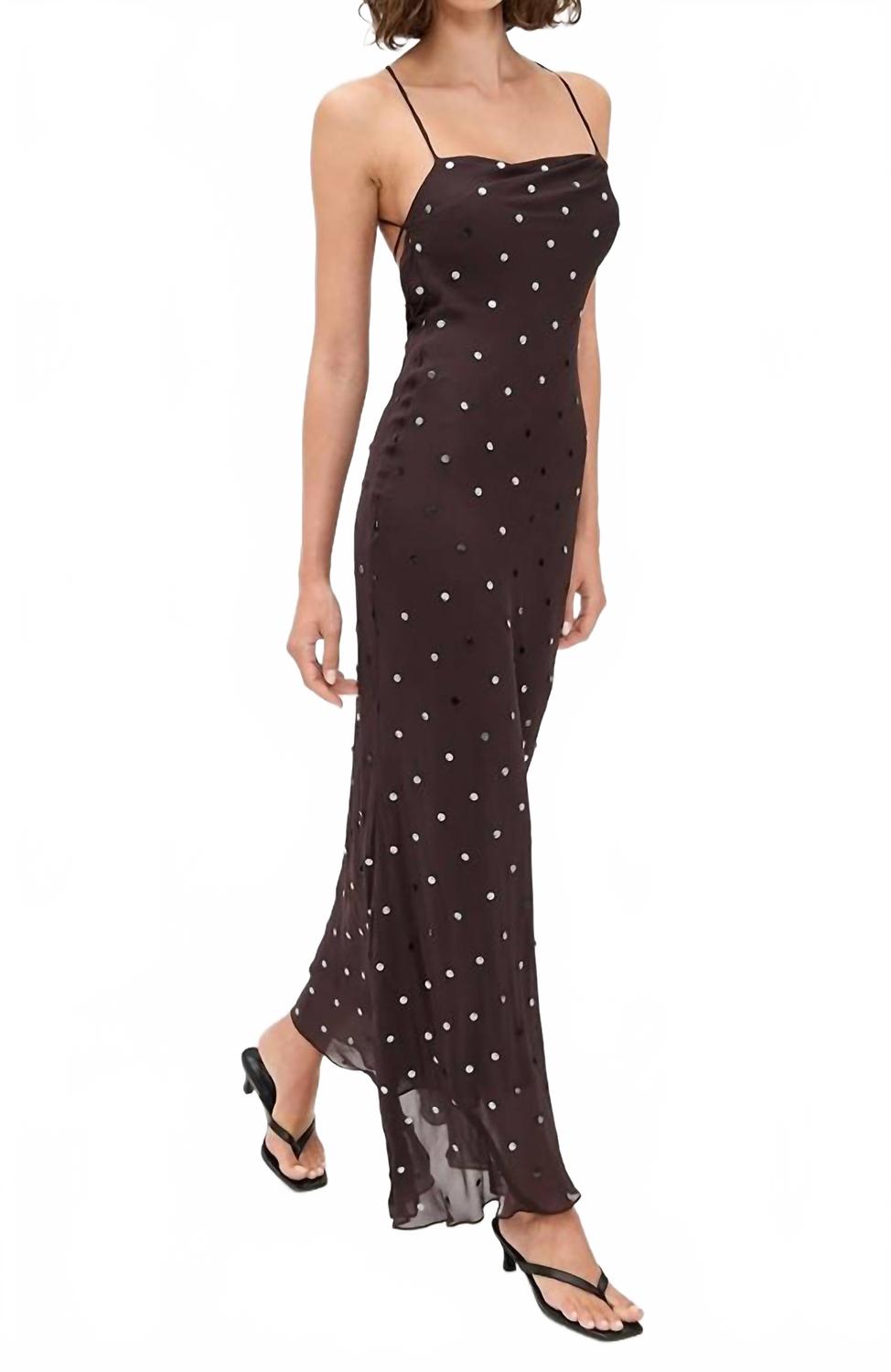 Arielle Slip Maxi Dress In Dark Chocolate