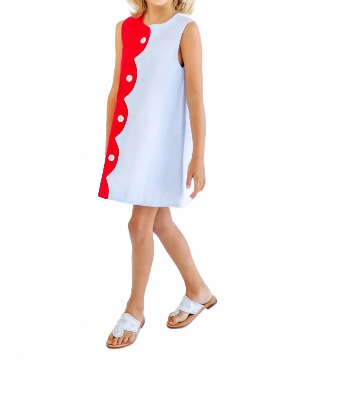 Kennedy Colorblock Dress In Red/blue