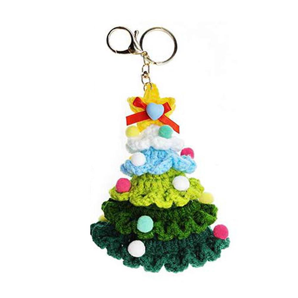 Crochet Christmas Tree Keychain Bag Charm