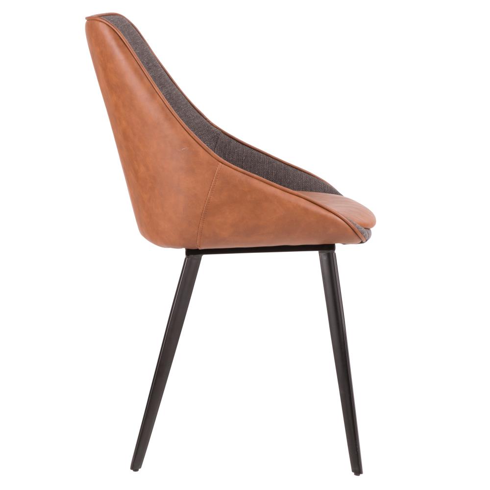 Faux Leather Dining Chair Pair with Supportive Backrests