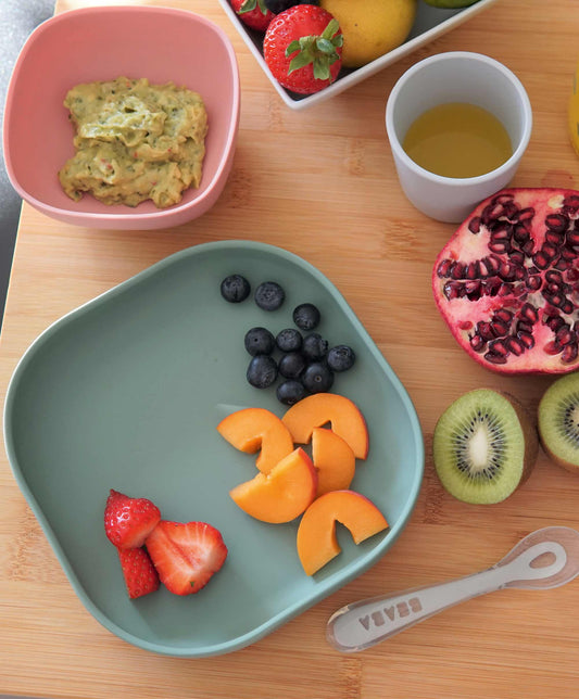 Béaba 4 Piece Silicone Meal Set - Eucalyptus