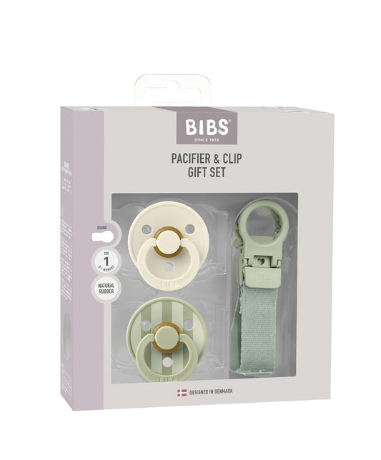 BIBS Pacifier & Loop Clip Gift Set - Sage