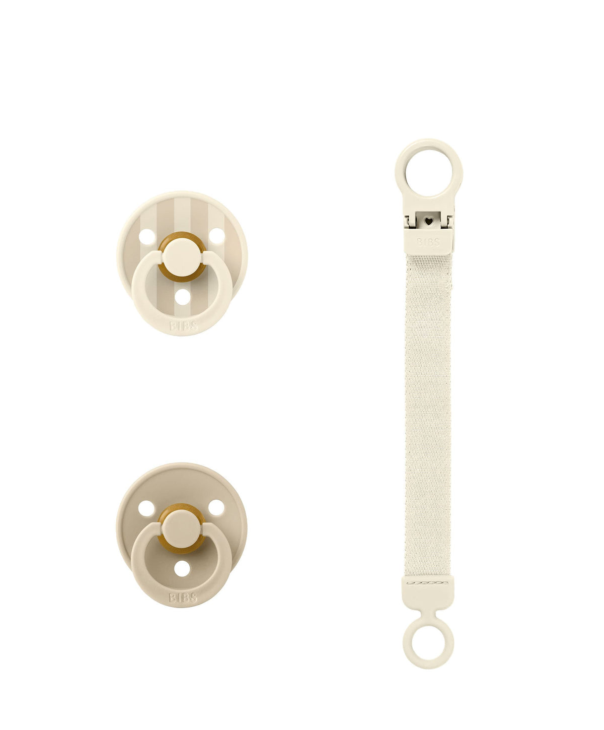 BIBS Pacifier & Loop Clip Gift Set - Vanilla
