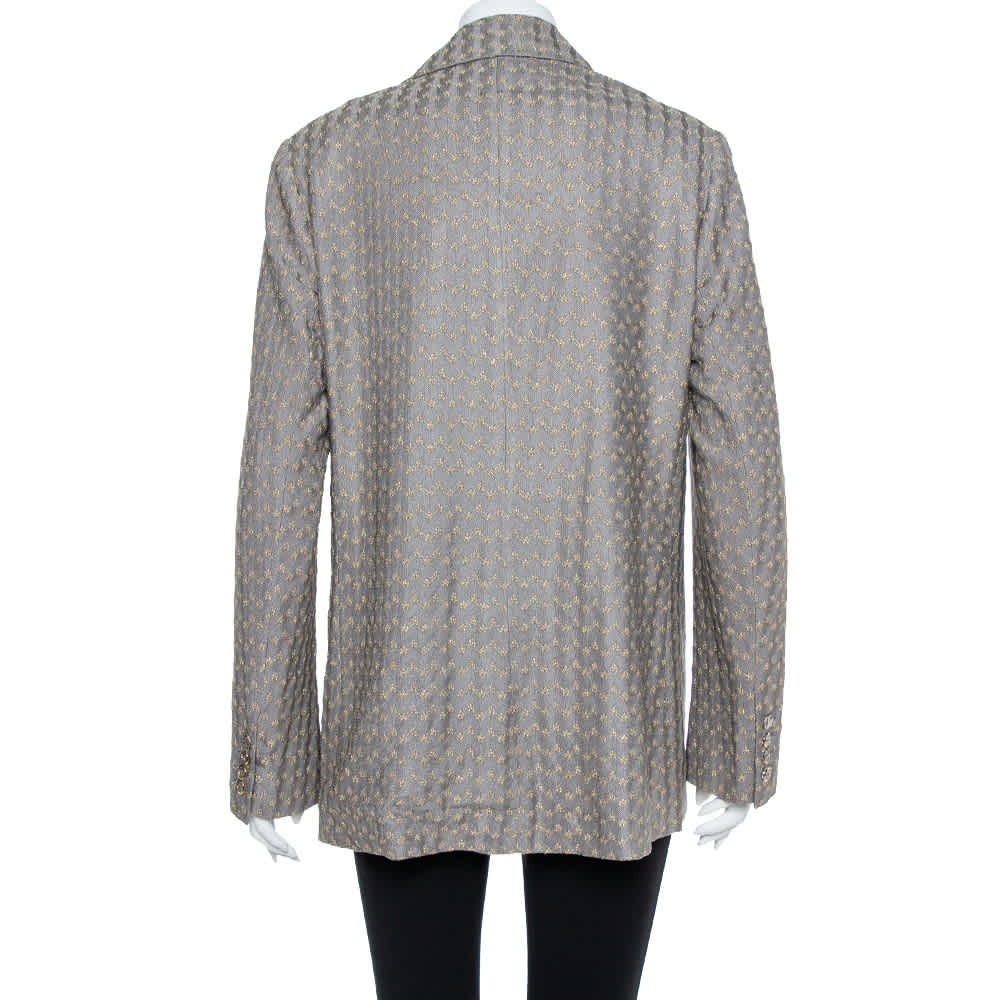 Missoni Gold & Grey Lurex Knit Blazer L