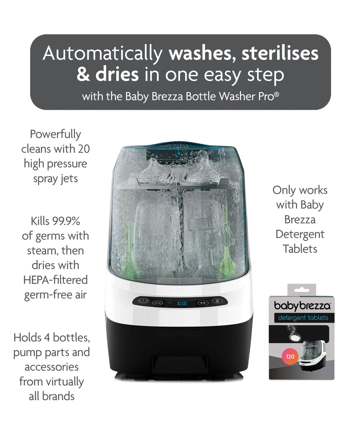 Baby Brezza Formula Pro & Bottle Washer Pro Bundle - White
