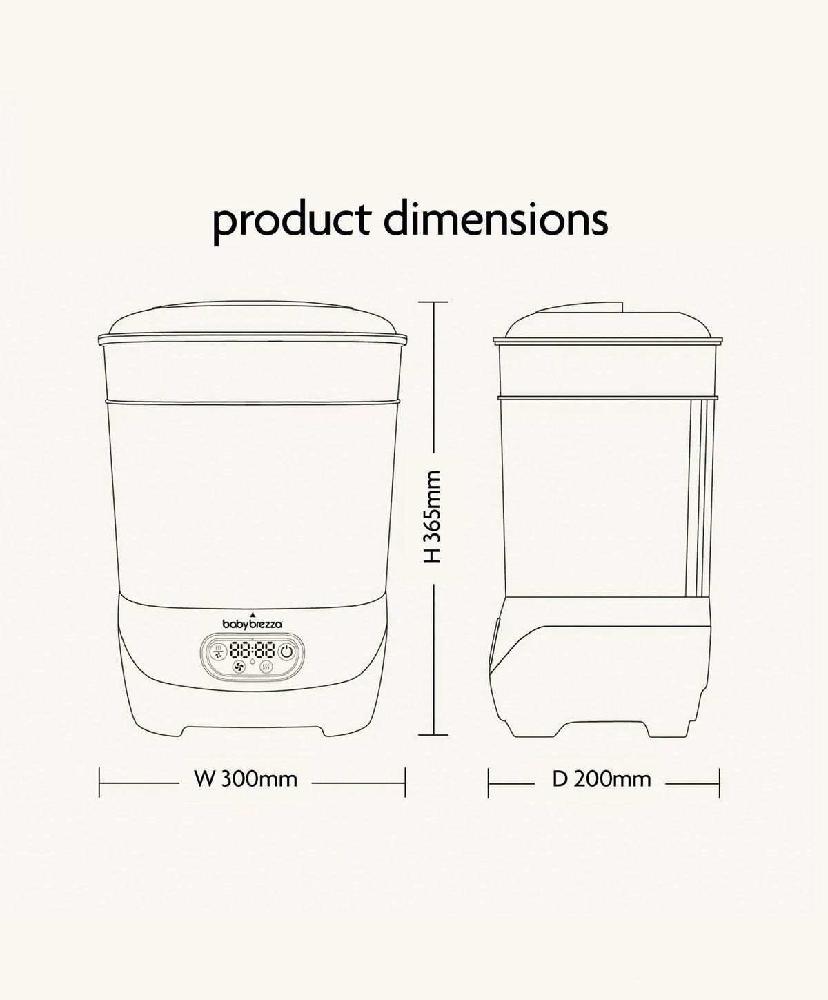 Baby Brezza Steriliser Dryer Advanced - Black & White
