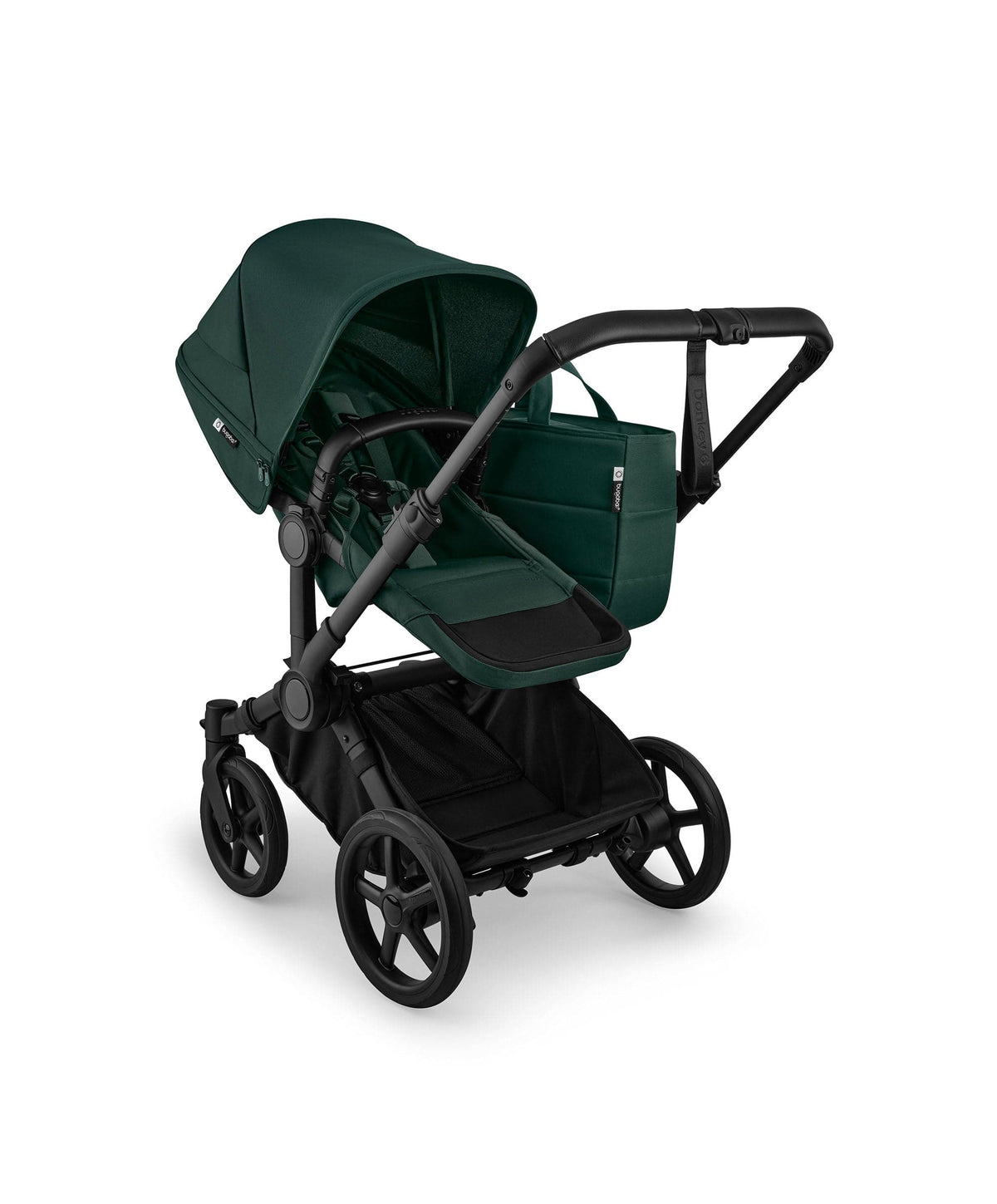 Bugaboo Donkey 6 Double Ultimate Pushchair Bundle With Cybex Cloud T i-Size Rotating Baby Car Seat & Base (8 Pieces) - Fern Green