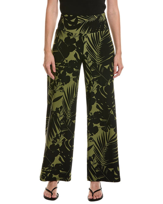 Anne Klein Plus High-Rise Pull-On Wide Waistband Palazzo Pant