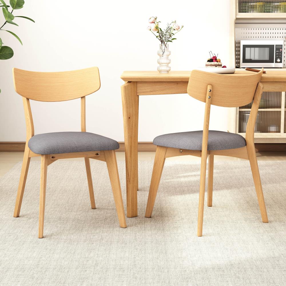 Set of 2 Mid Century Upholstered Dining Chairs