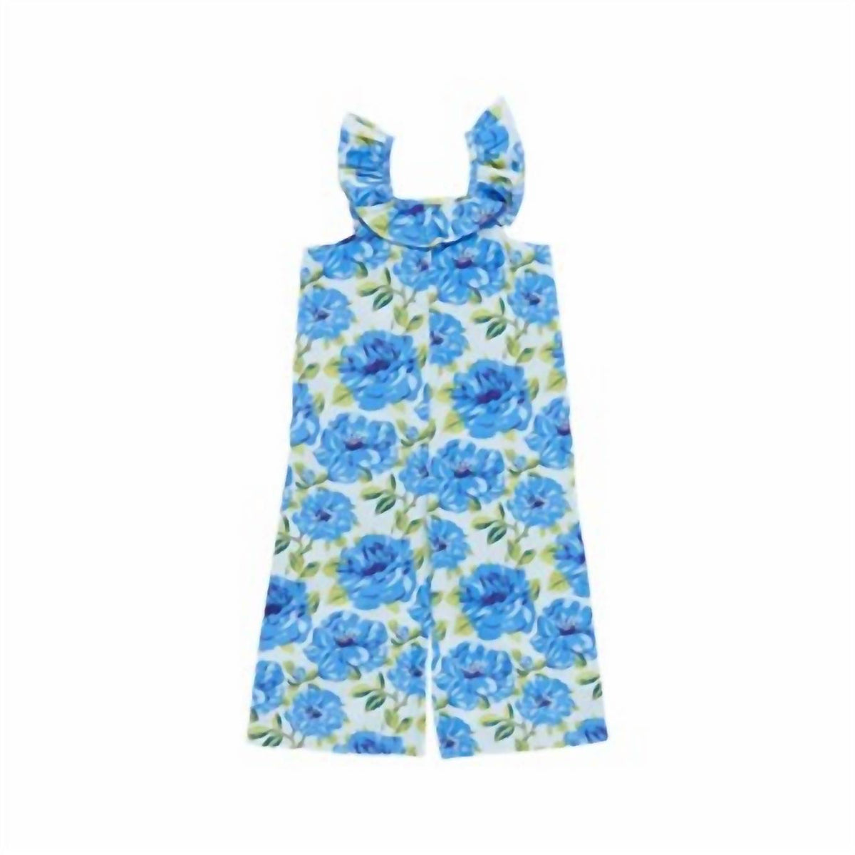 Girl's Ana Straight Leg Jumper In Blue Peonies