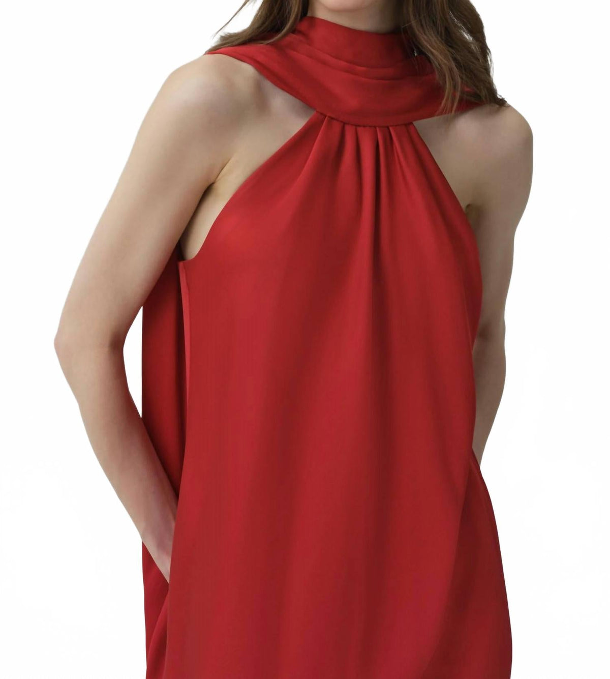 Toni Satin Dress In Lipstick