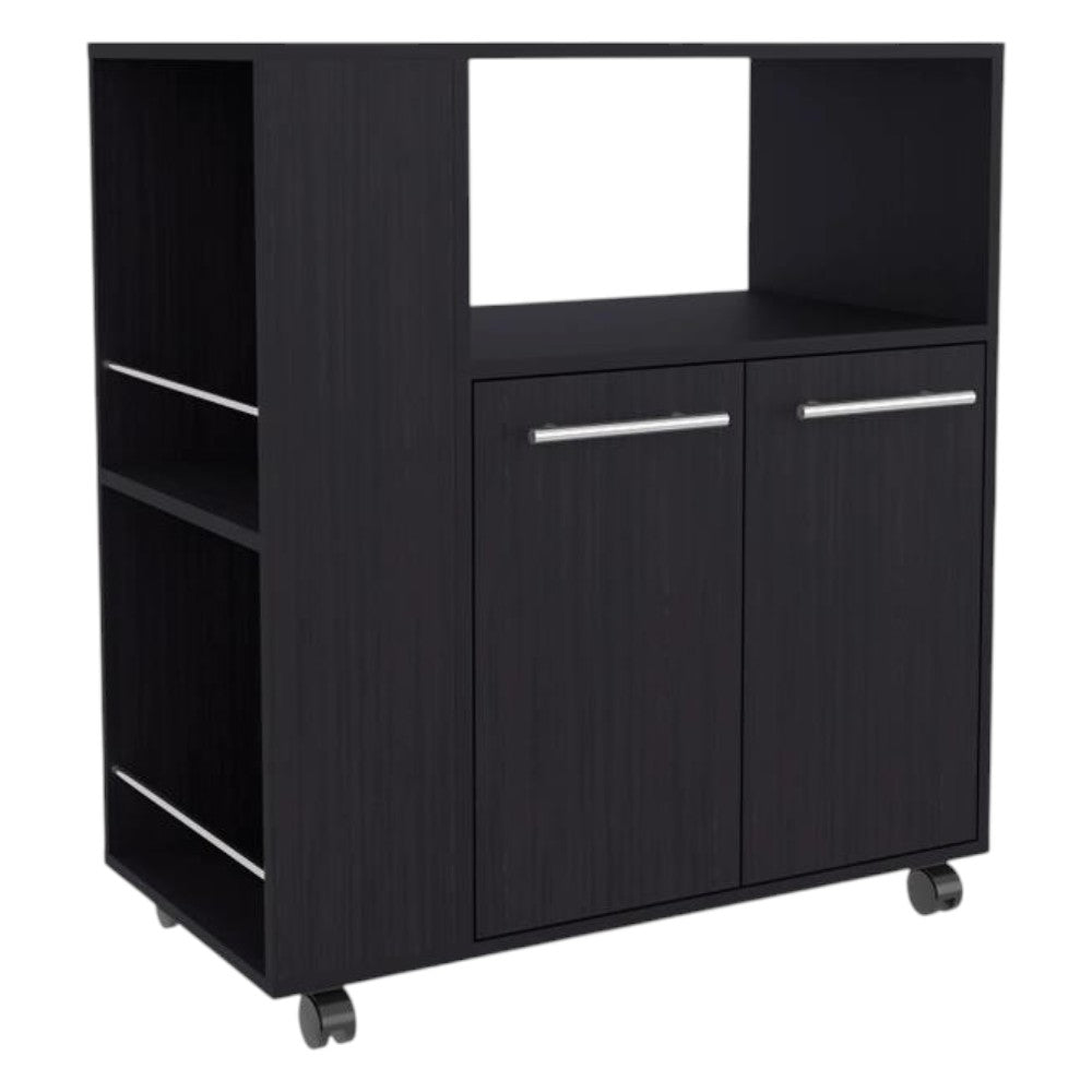 Modern Microwave Stand with Kitchen Storage Shelves and Functional Design