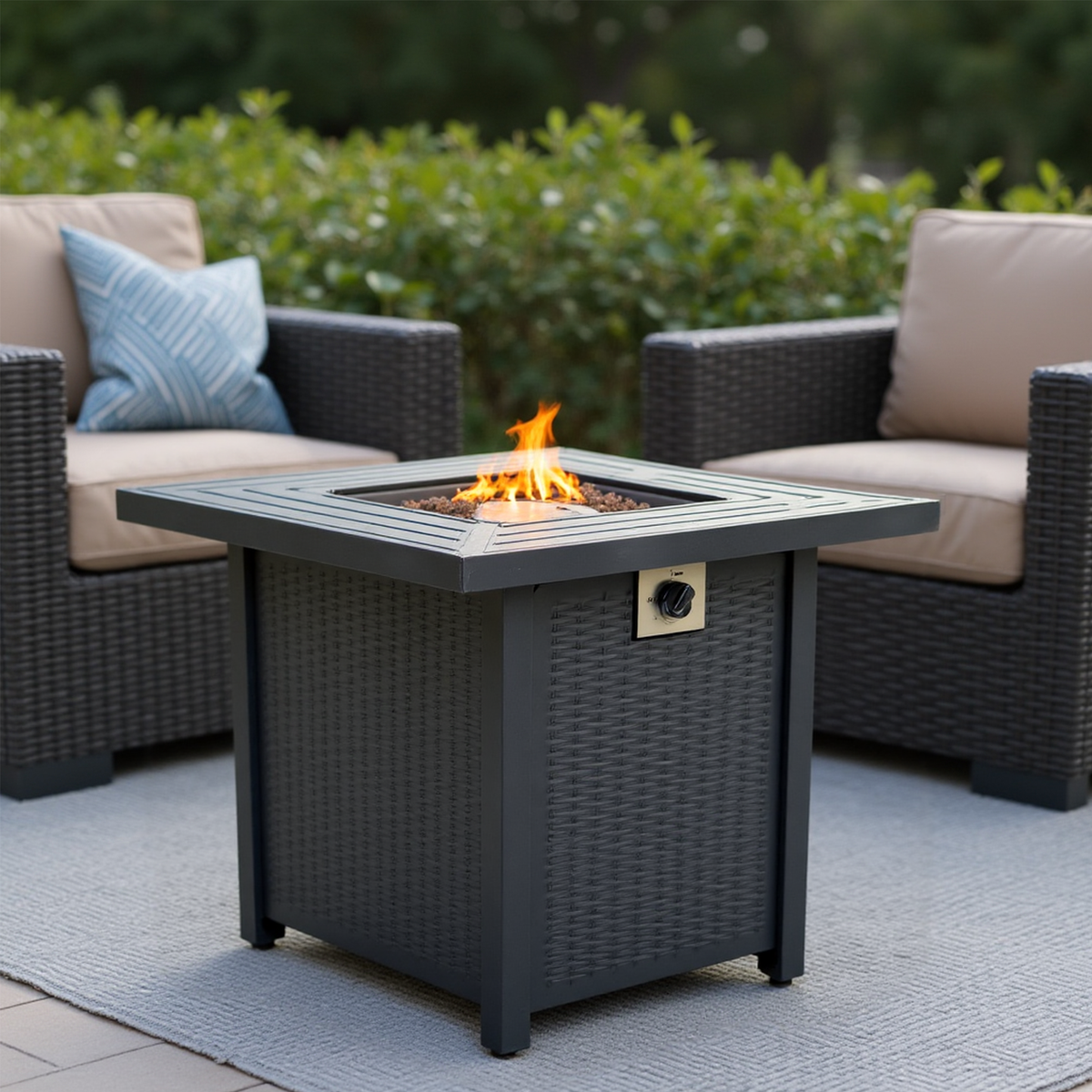 Multifunctional Outdoor Fire Pit Dining Table