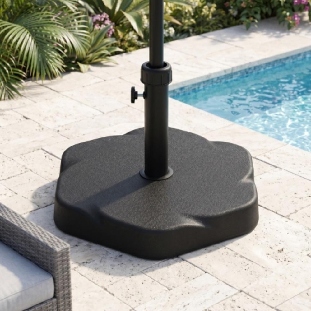Heavy-Duty Resin Outdoor Umbrella Stand with Iron Holder