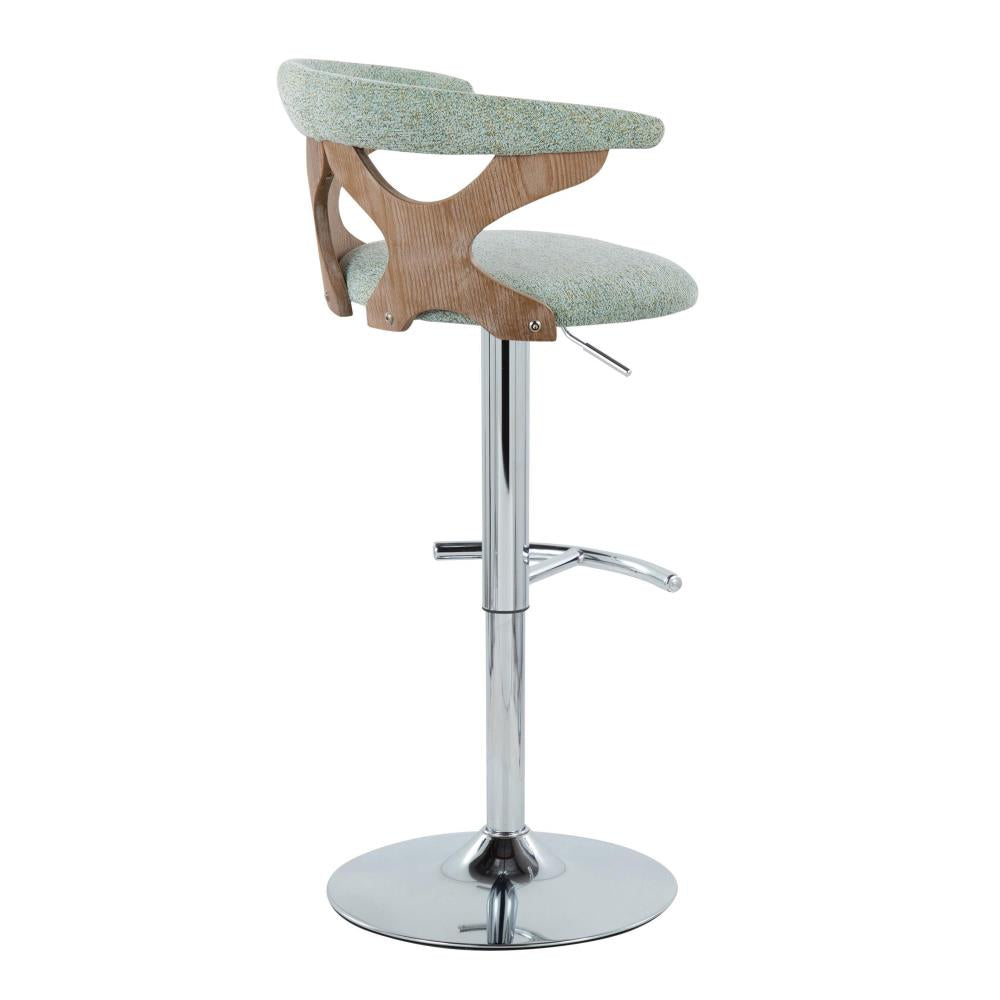 Modern Fabric Barstools with Rounded Backrests