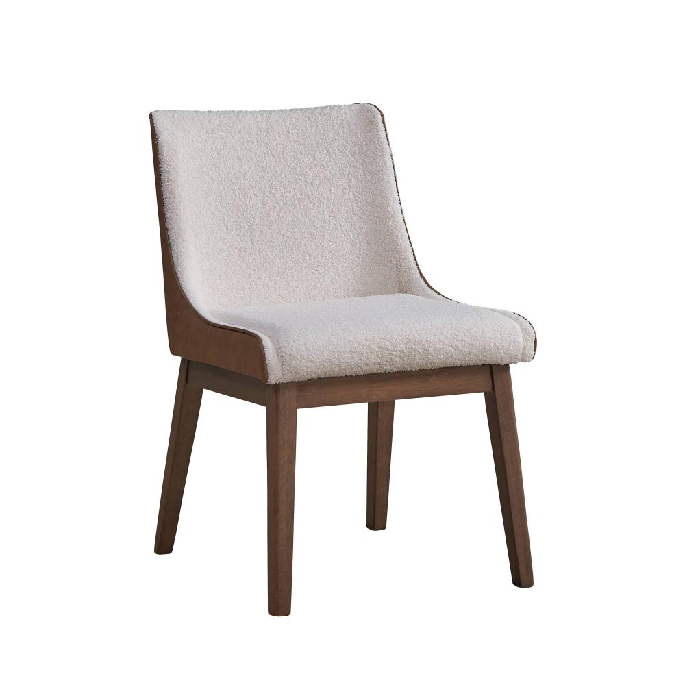 Contemporary Fabric Side Chairs with Wood Frames
