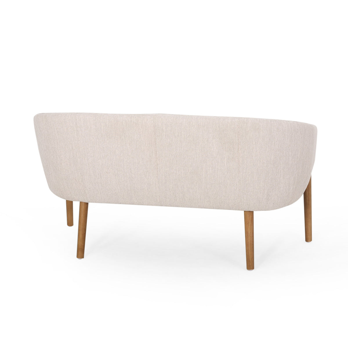 Mid-Century Loveseat with Channel-Stitched Backrest