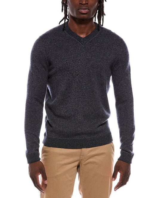 Autumn Cashmere Reversible Coverstitch 100% Cashmere V-Neck Sweater