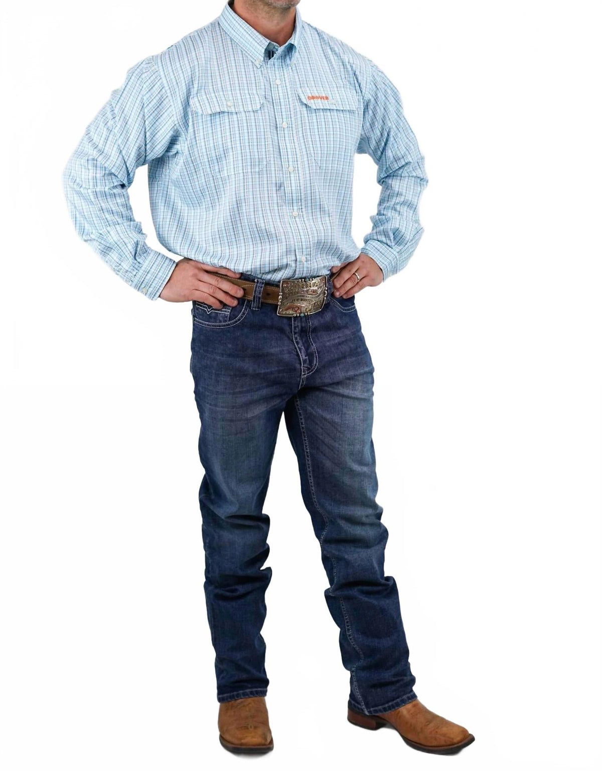 Badlands Slim Bootcut Jeans In Mid Wash
