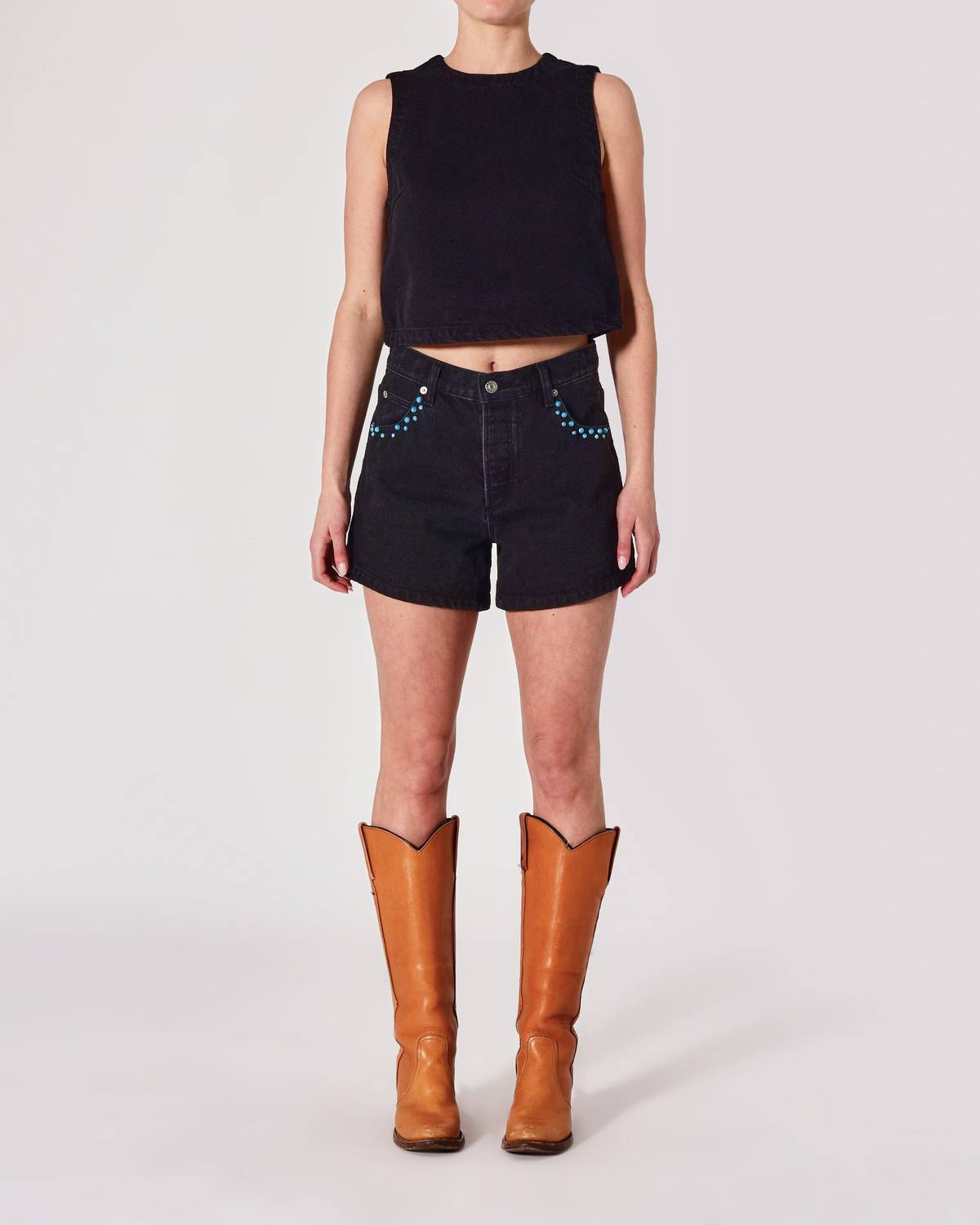 Lou Denim Short In Opium Gem