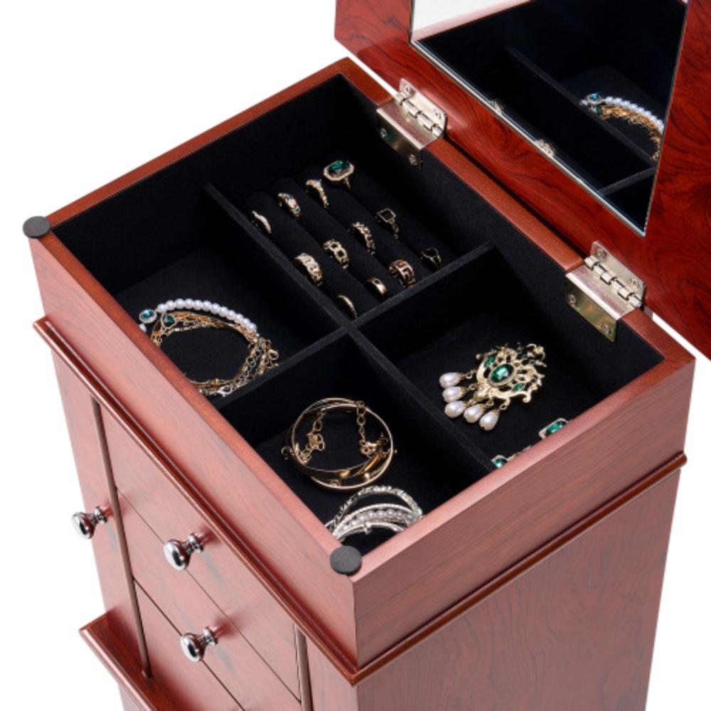 Multi-Compartment Jewelry Organizer with Necklace Hooks