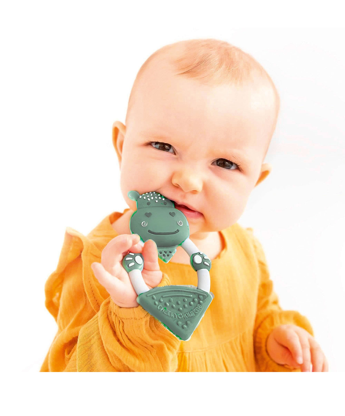 Cheeky Chompers Chewy The Hippo Teether - Sage Green
