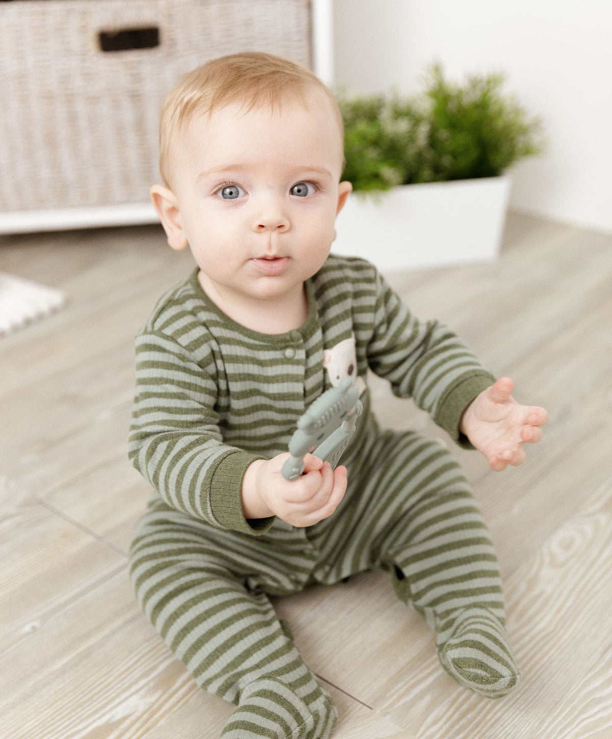 Cheeky Chompers Chewy The Hippo Teether - Sage Green