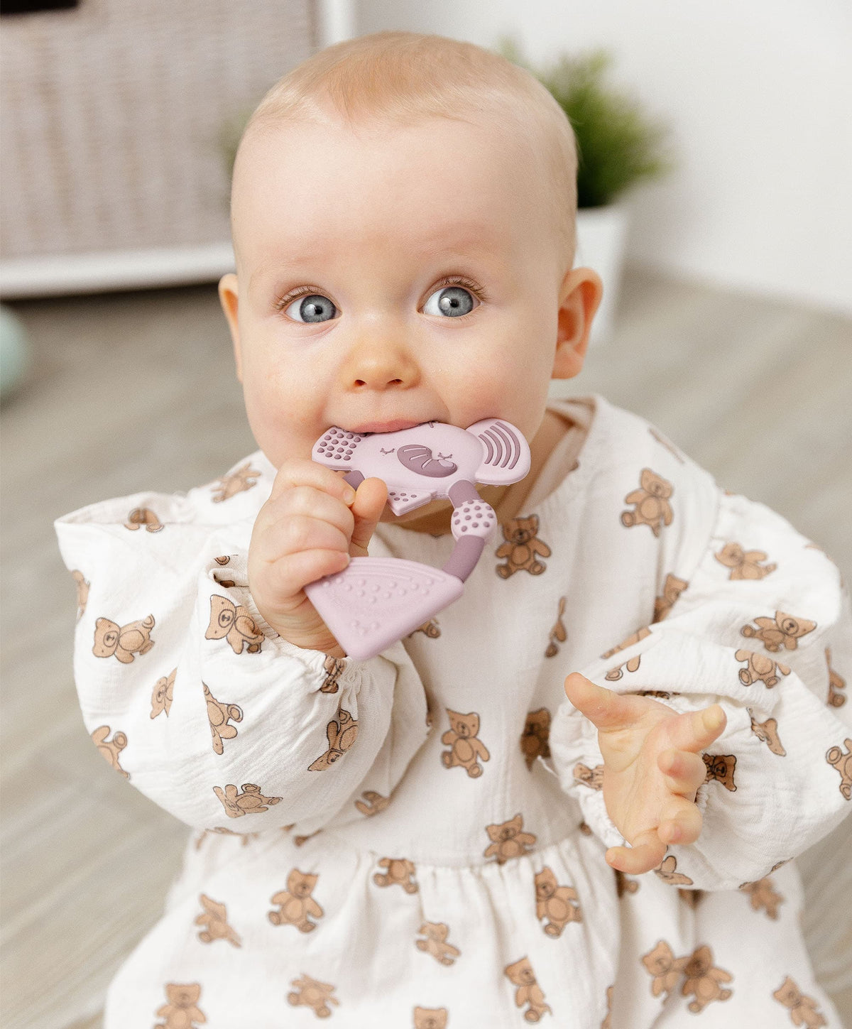 Cheeky Chompers Darcy the Elephant Teether - Dusky pink