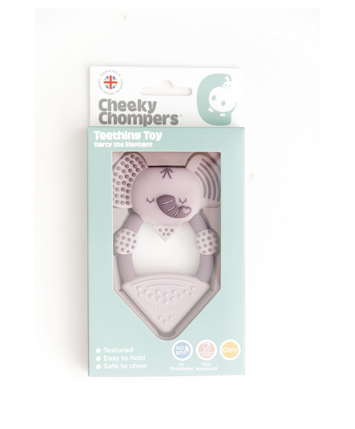 Cheeky Chompers Darcy the Elephant Teether - Dusky pink