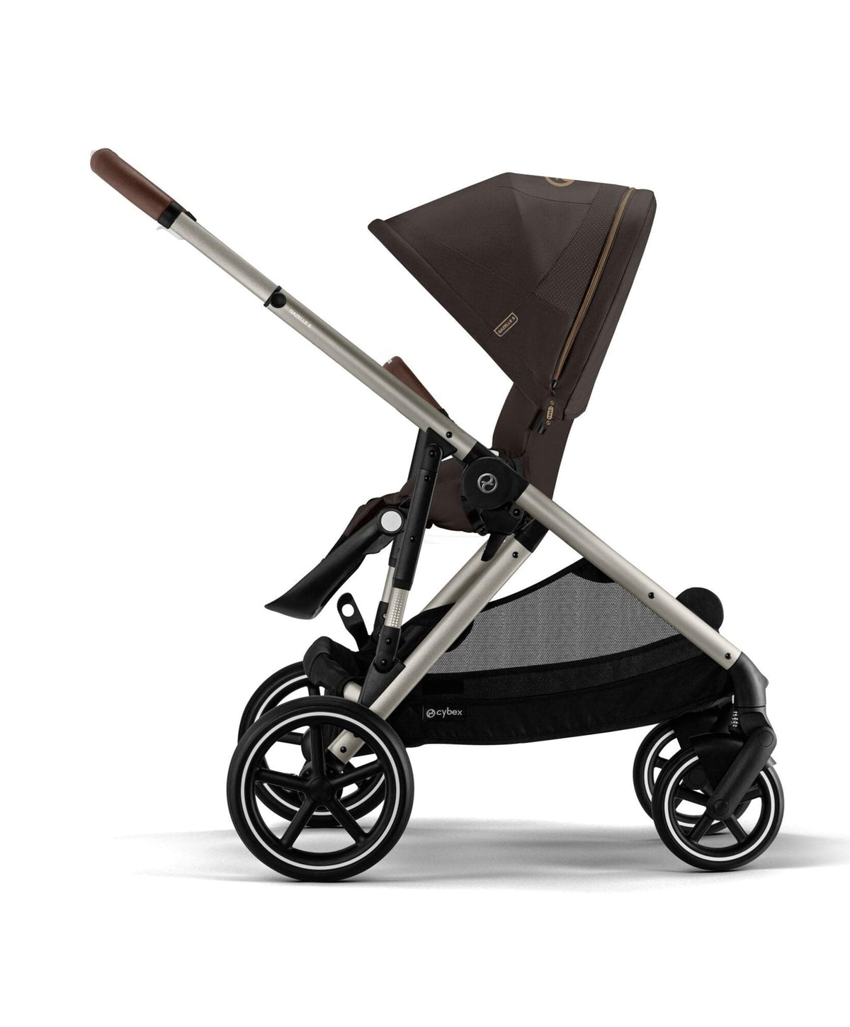 Cybex Gazelle S Twin Pushchair Bundle with Cybex Cloud T i-Size Rotating Baby Car Seat & Base (16 Pieces)- Chocolate Brown