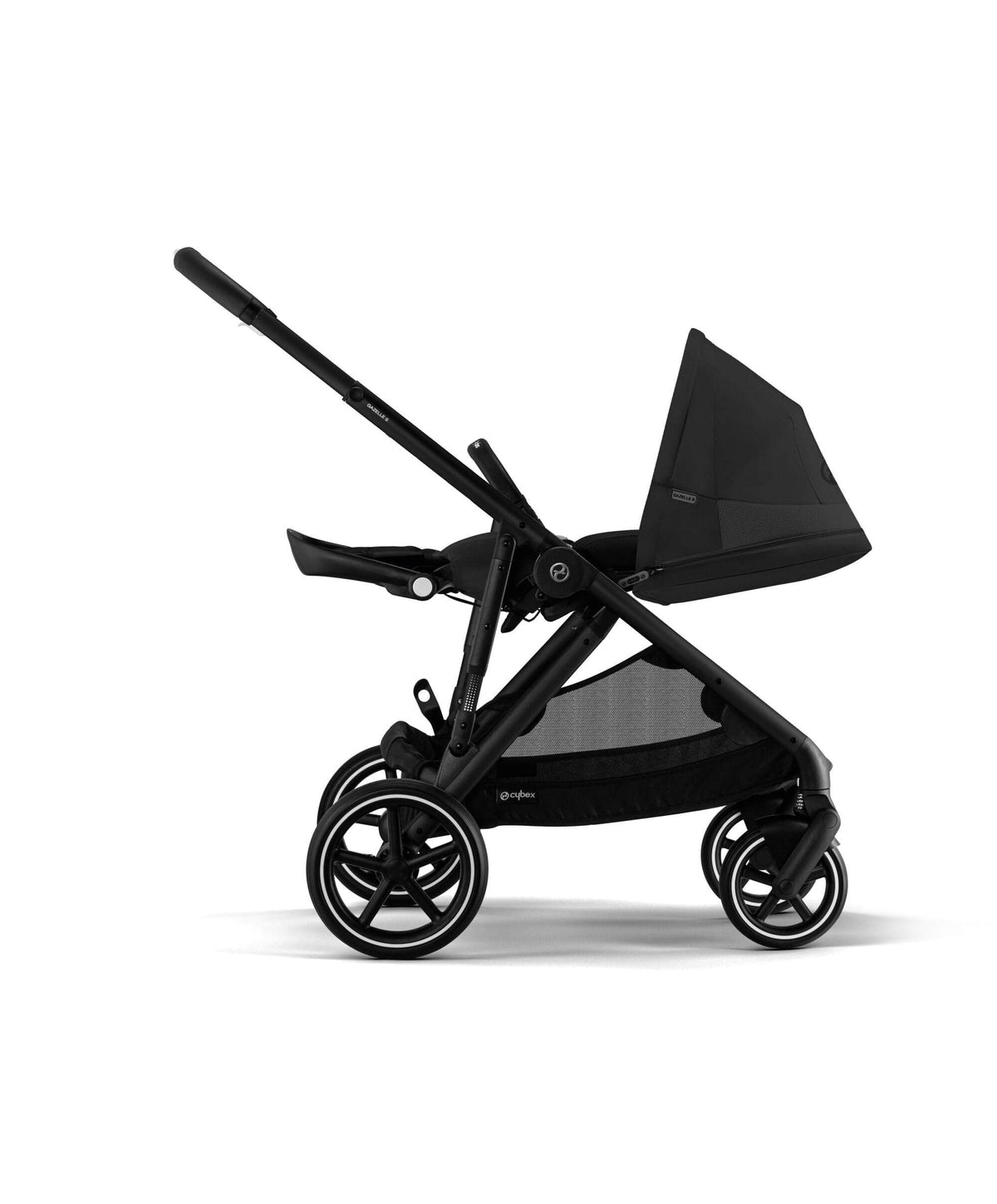 Cybex Gazelle S Twin Pushchair Bundle with Cybex Cloud T i-Size Rotating Baby Car Seat & Base (16 Pieces) - Moon Black