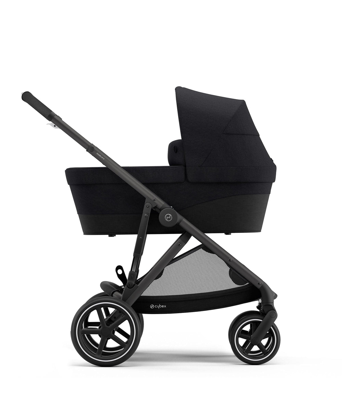 Cybex Gazelle S Twin Pushchair Bundle with Cybex Cloud T i-Size Rotating Baby Car Seat & Base (16 Pieces) - Moon Black