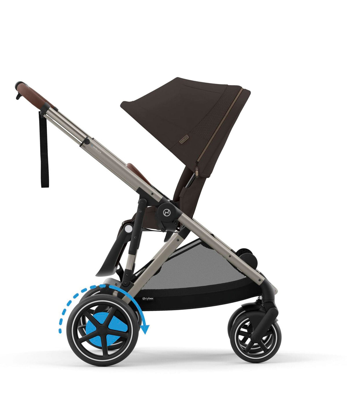 Cybex e-Gazelle S Electric Pushchair Bundle with Cybex Aton B2 i-Size Car Seat and Base (6 Pieces) – Chocolate Brown