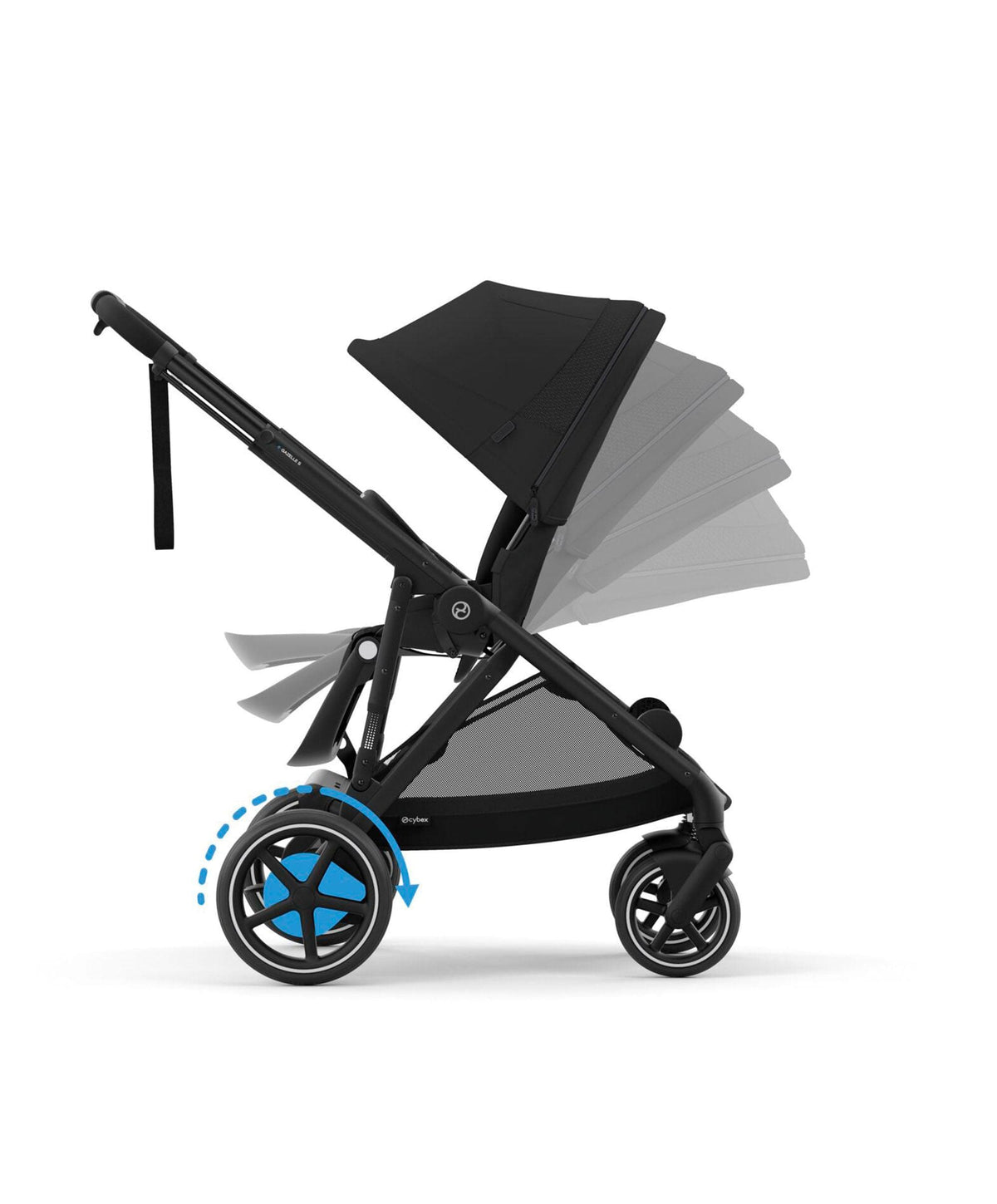 Cybex e-Gazelle S Electric Pushchair Bundle With Cybex Cloud T i-Size + Baby Car Seat & Base (7 Pieces) - Black