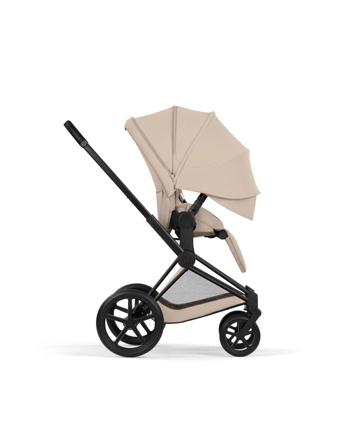 Cybex Priam Ultimate Pushchair Bundle With Cybex Cloud T Plus & Cybex Sirona T I-Size Plus Car Seat & Base - Black/Cozy Beige