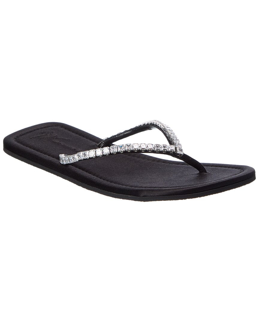 Giuseppe Zanotti Tatami Satin Flip Flop, 40, Black