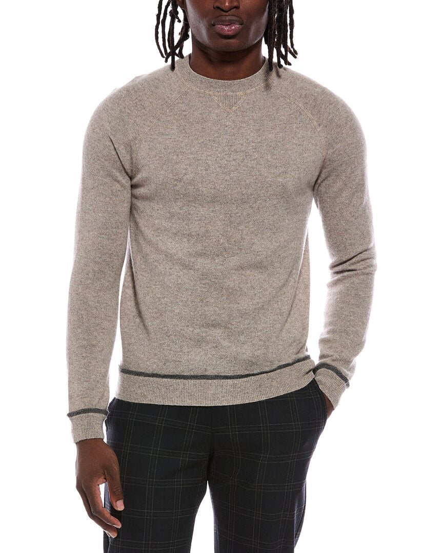Autumn Cashmere Coverstitch Raglan 100% Cashmere Crewneck Sweater