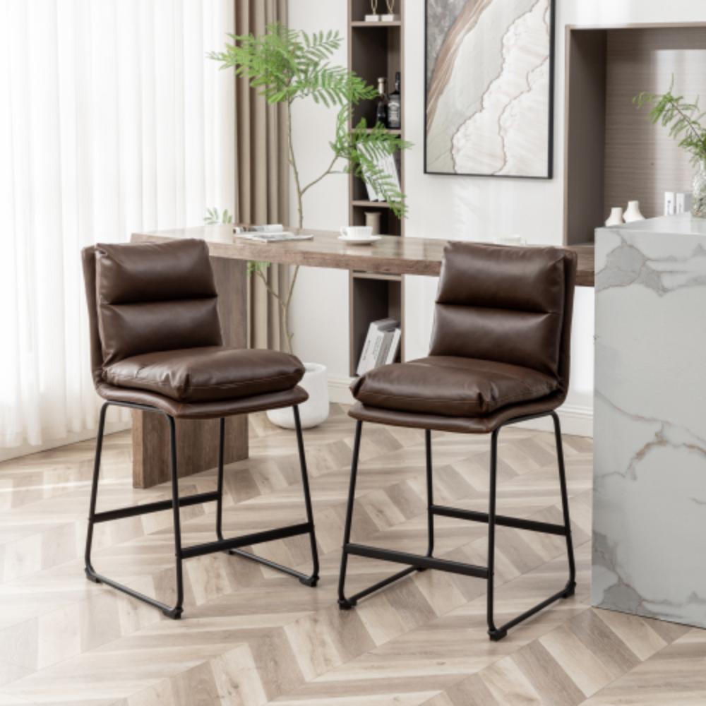 Upholstered Counter Stools with Supportive Backs