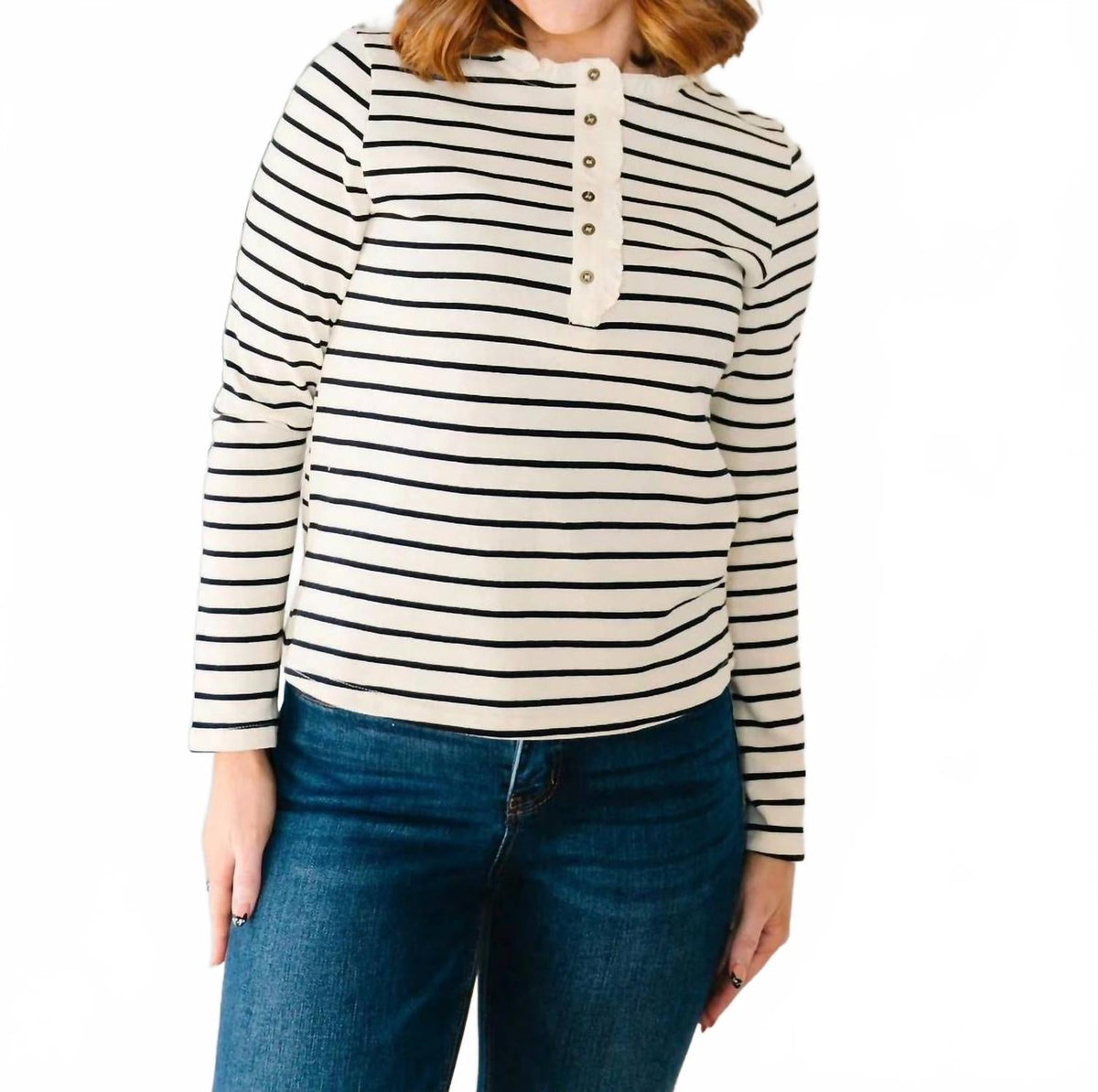 Carol Striped Top In Black
