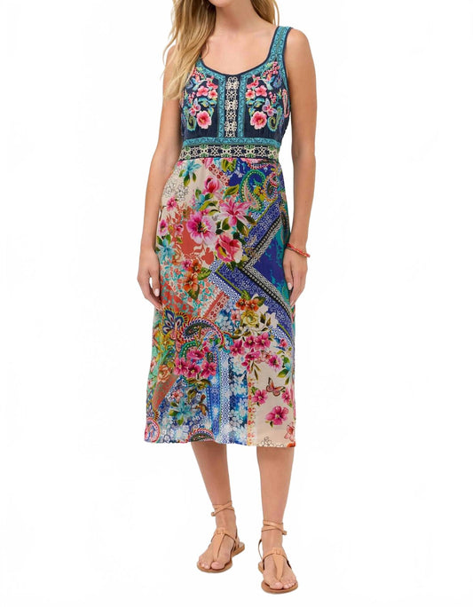 Eclectic Patchwork Print Dress In Romana Scarf