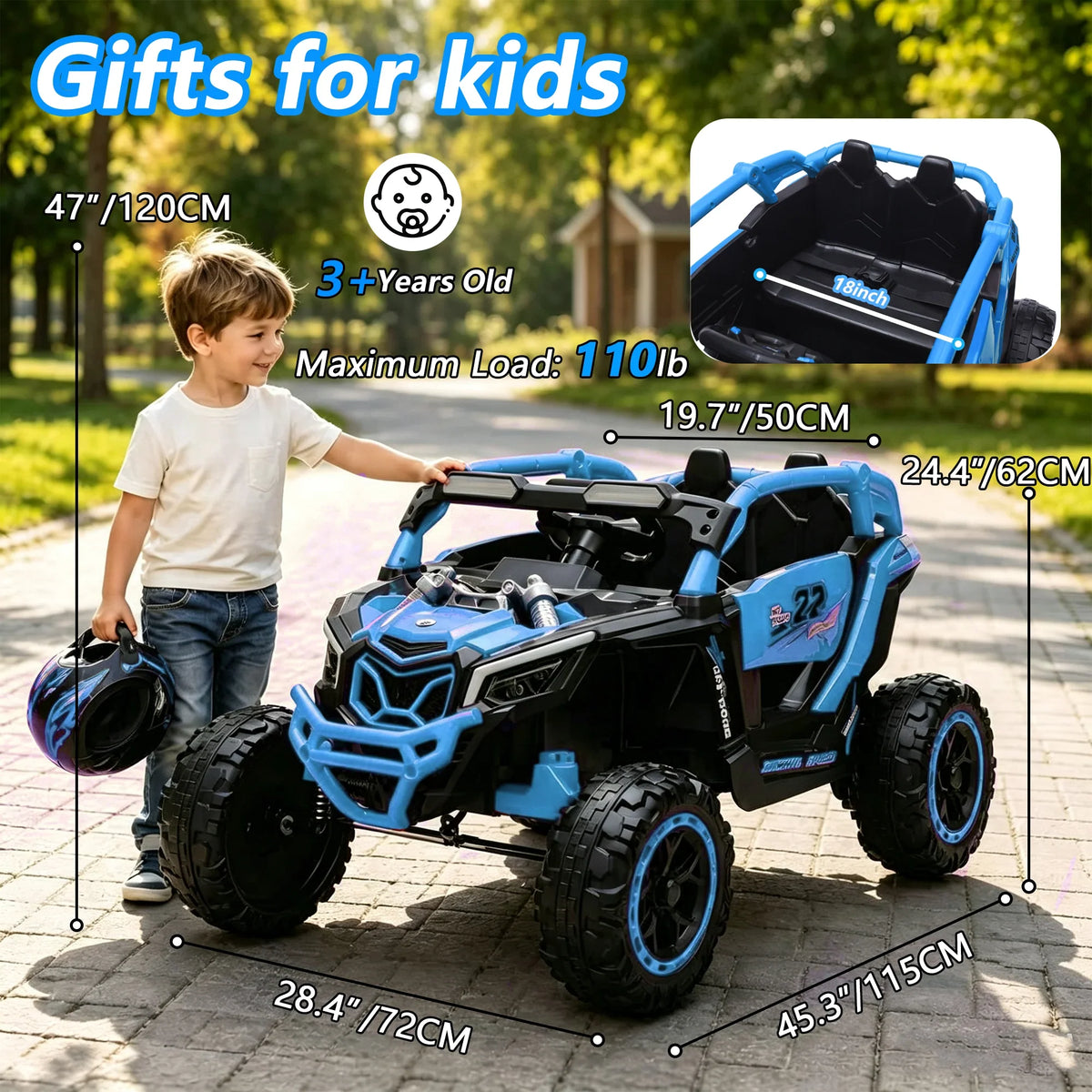 Powerful Kids Ride-On UTV with Four-Wheel Suspension and Three Speed Settings