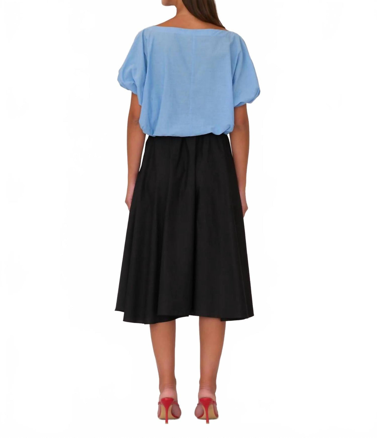 Angie Cotton Poplin Skirt In Black