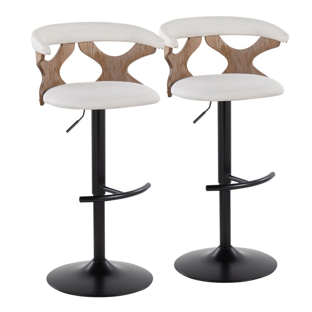 Swivel Barstools with Rounded Cutout Backrests