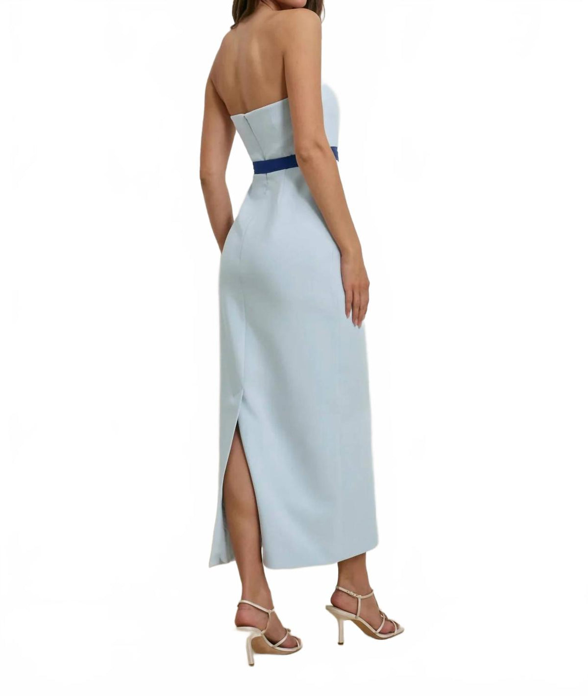 Willow Strapless Dress In Sky Blue