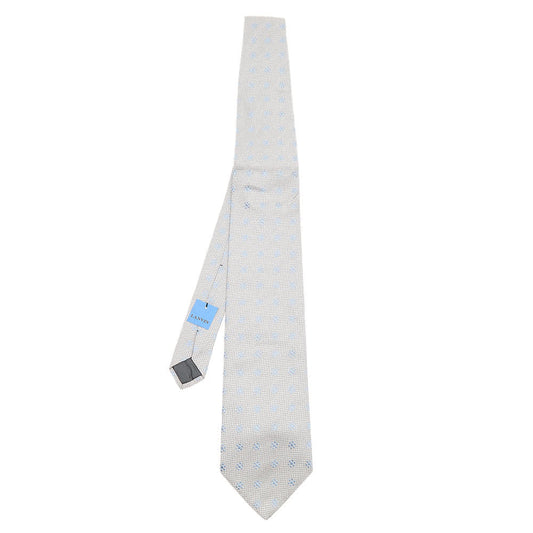 Lanvin Grey Floral Silk Jacquard Tie