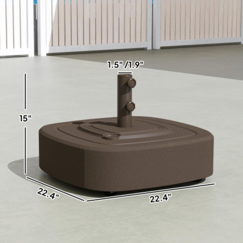 Rolling Outdoor Umbrella Stand with Weighted Support