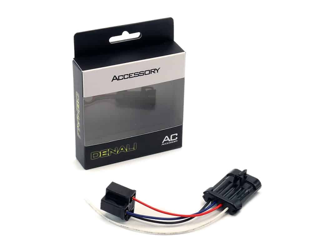 DENALI OEM Harley Davidson LED to H4 Headlight Wiring Adapter