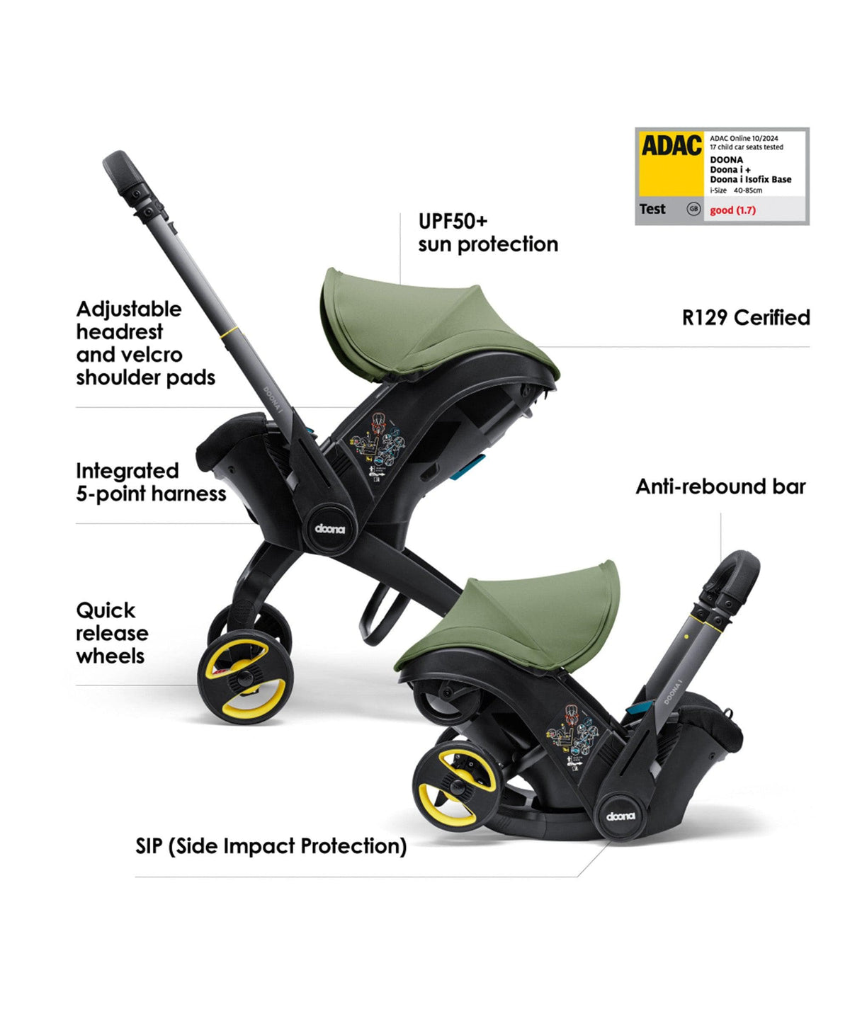 Doona i Car Seat & Stroller - Desert Green