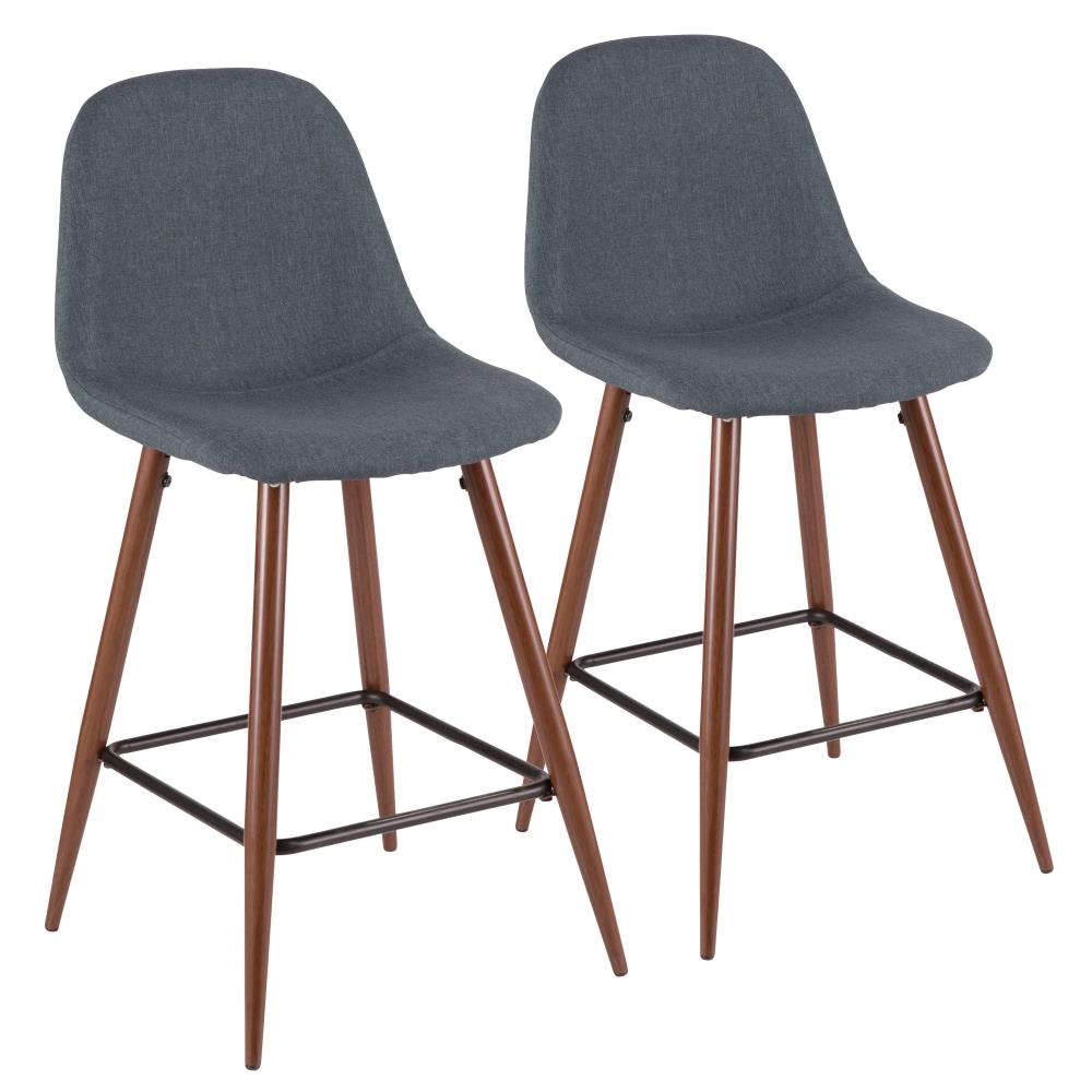 Contemporary Counter Stools with Padded Backrests