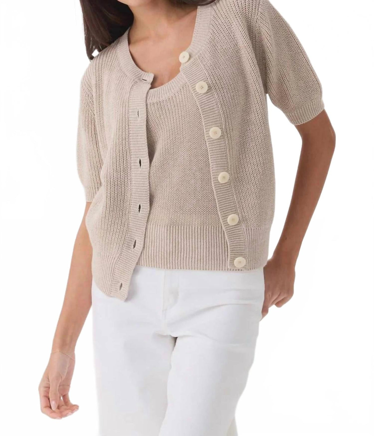 Rue Relaxed Cardigan In Seed